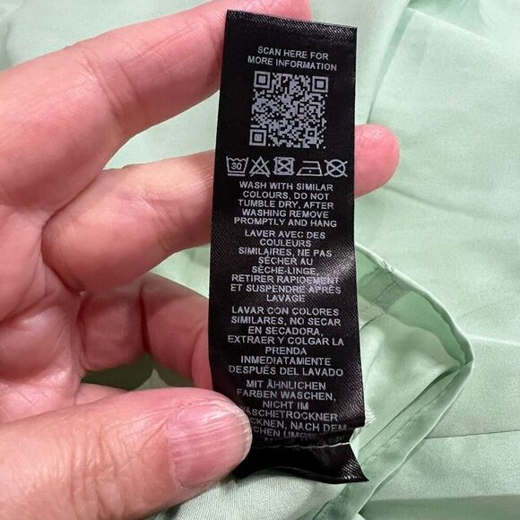 ASOS DESIGN Soft Green Pleated Cami Mini Dress w/ Drawstring Waist Sz 22 Women’s - Picture 11 of 11